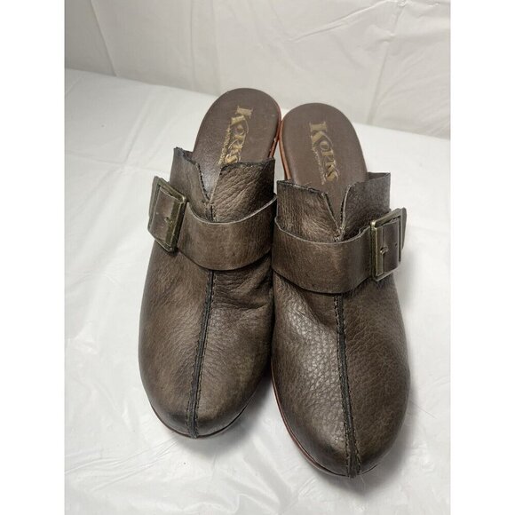 Kork Ease Sagano  Brown Leather Block Heel Clog Mule Shoes Boho - Picture 6 of 16